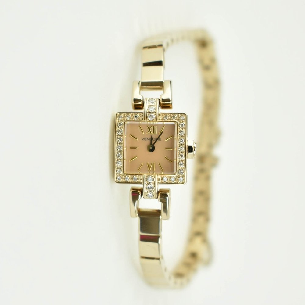 VENDOME AOYAMA: Pale Gold Genuine Diamond Watch
